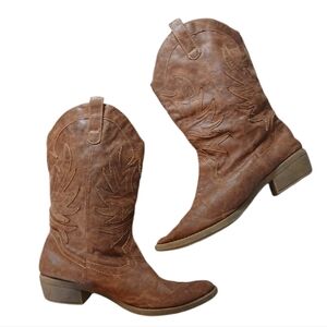 Rampage Vikki Mid Calf Western Brown Women s Cowboy Boots Size 9 M